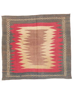 Rug Kilim Vintage Persia 130x129 Grey-blue Red