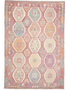 Rug Killim 201x290 Muted Mauve And Pastels