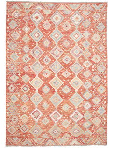 Rug Killim 205x290 Terracotta With Blue And Bei