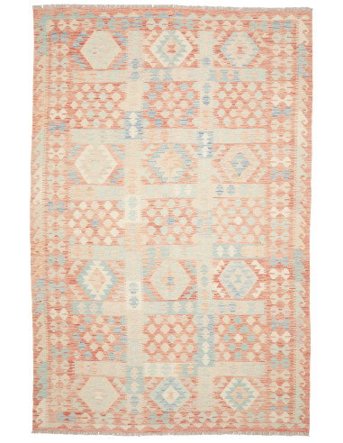 Rug Killim 193x300 Terracotta Sky Blue