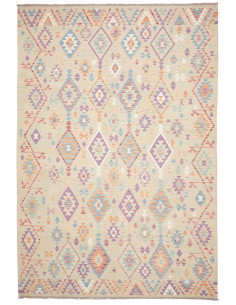 Rug Killim 204x302 Light Beige With Pastel Acce