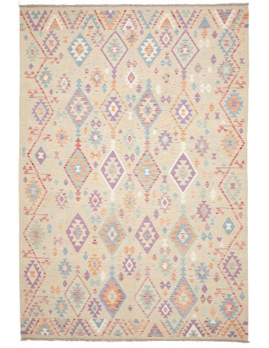 Rug Killim 204x302 Light Beige With Pastel Acce