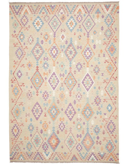 Rug Killim 204x302 Light Beige With Pastel Acce