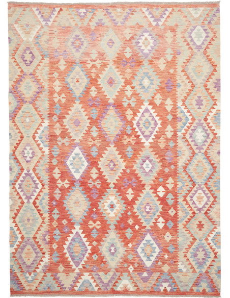 Rug Killim 209x290 Terracotta Dusty Blue