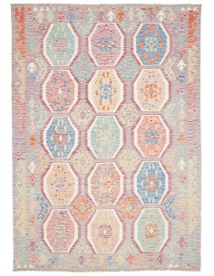 Tappeto Killim Afgahnistan 174x245 Malva Grigio