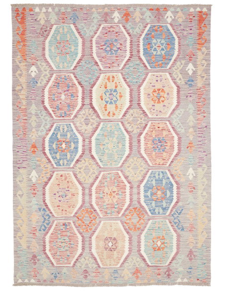Rug Killim 174x245 Mauve Grey-lavender With Pas