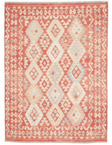 Rug Killim 177x236 Coral Red Cream