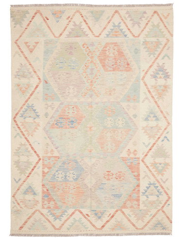 Rug Killim 177x246 Ivory With Pastel Accents (l