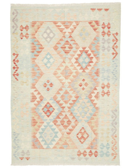 Rug Killim 124x181 Pale Mint Terracotta