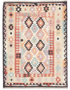 Rug Killim 137x180 Multi-colored Featuring Crea