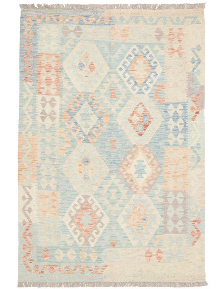 Rug Killim 125x183 Soft Blue Cream