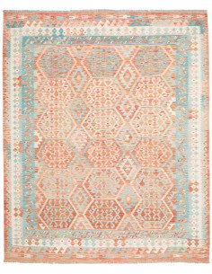 Rug Killim 246x292 Coral And Turquoise