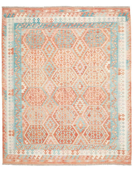 Rug Killim 246x292 Coral And Turquoise