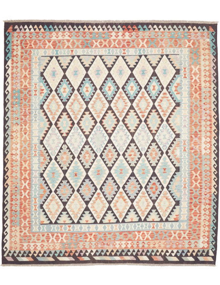 Rug Killim 262x290 Terracotta Sky Blue