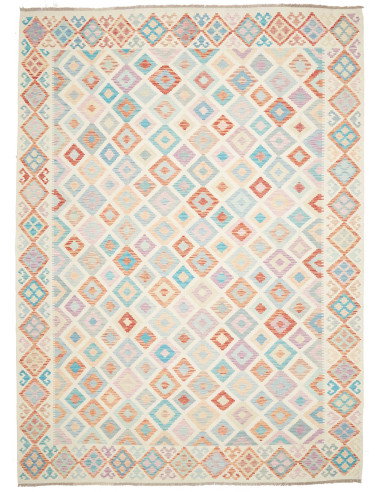 Rug Killim 252x354 Pastel Multicolored On Cream