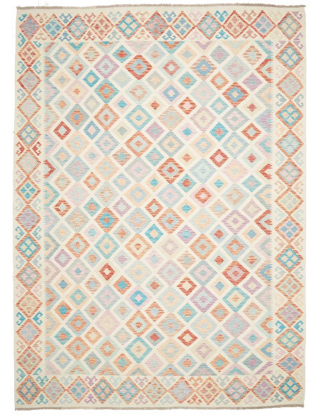 Rug Killim 252x354 Pastel Multicolored On Cream