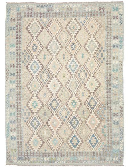 Rug Killim 253x347 Pastel Blue And Beige