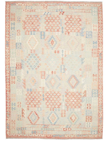 Rug Killim 247x342 Dusty Blue Terracotta