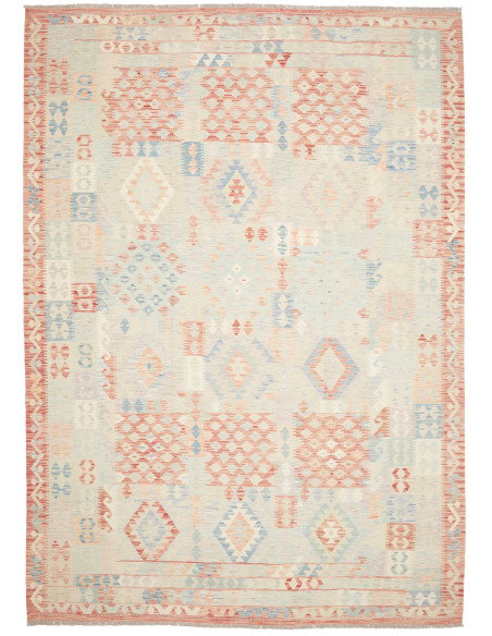 Rug Killim 247x342 Dusty Blue Terracotta