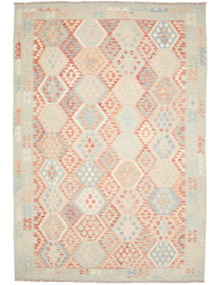 Rug Killim 240x348 Soft Blue Terracotta