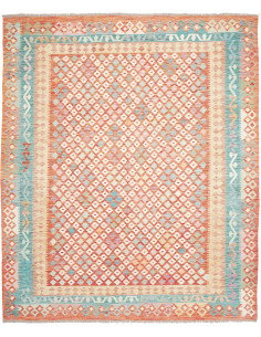 Rug Killim 252x301 Terracotta Turquoise