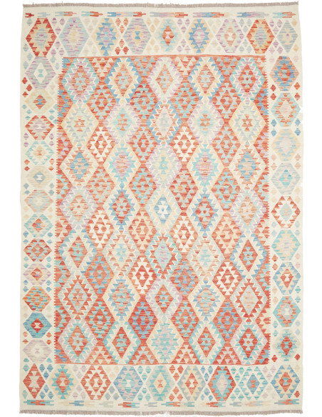 Rug Killim 214x296 Cream Coral Orange
