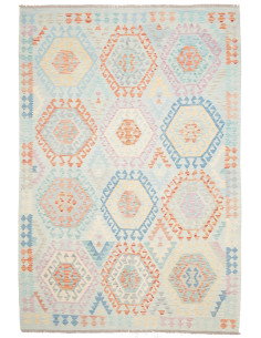 Rug Killim 205x295 Pale Blue Pastel Multicolore