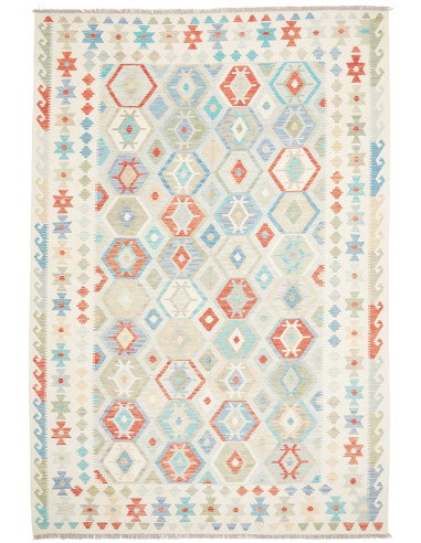 Rug Kilim Afghanistan 201x297 Cream Light Blue