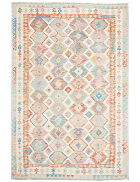 Tappeto Kilim Afghanistan 199x298 Crema Blu Cie