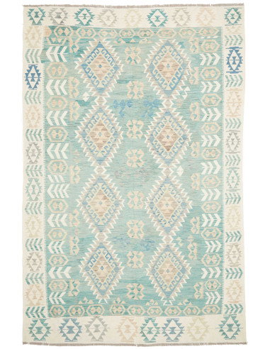 Tappeto Kilim Afghanistan 194x294 Verde Acqua B