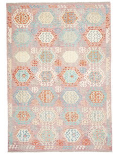 Rug Kilim Afghanistan 210x297 Lilac Light Blue