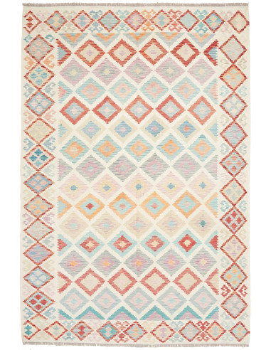 Rug Kilim Afghanistan 202x293 Beige Light Blue