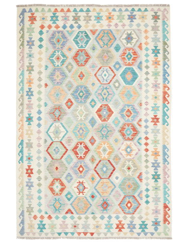 Rug Kilim Afghanistan 200x298 Cream Aquamarine