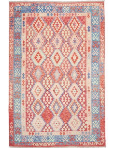 Tappeto Kilim Afghanistan 207x306 Rosso Corallo