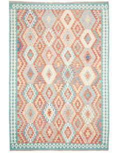 Tappeto Kilim Afghanistan 203x302 Corallo Acqua