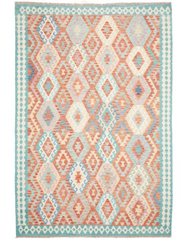 Rug Kilim Afghanistan 203x302 Coral Aqua