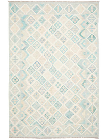 Rug Kilim Afghanistan 204x302 Aqua Blue Beige