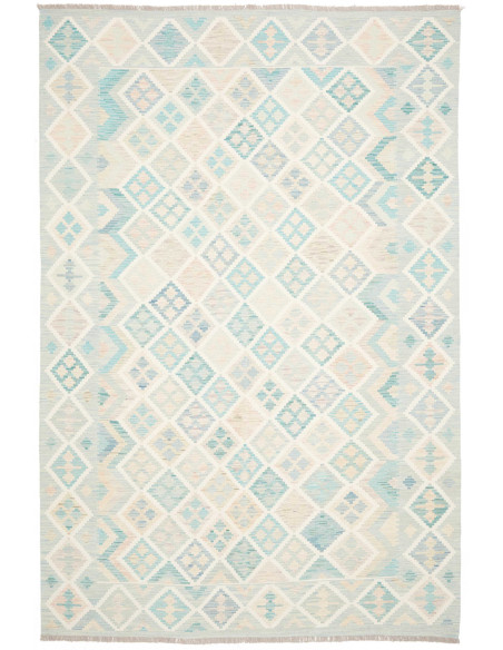 Rug Kilim Afghanistan 204x302 Aqua Blue Beige