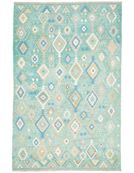 Tappeto Kilim Afghanistan 195x299 Turchese Azzu
