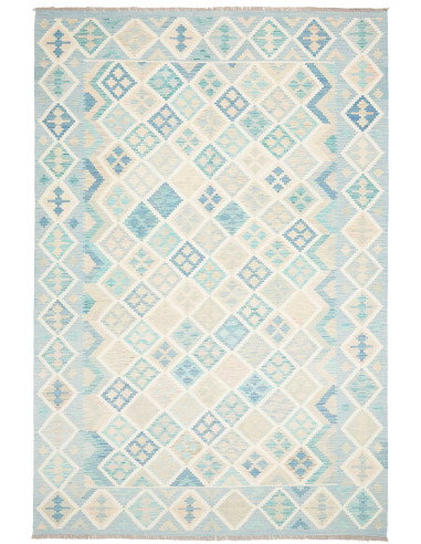 Rug Kilim Afghanistan 200x297 Sky Blue Light Bl