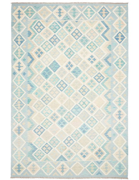 Rug Kilim Afghanistan 200x297 Sky Blue Light Bl