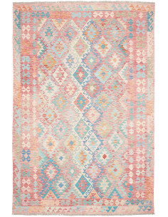 Rug Kilim Afghanistan 200x294 Coral Pink Light