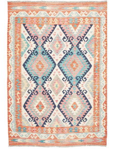 Rug Kilim Afghanistan 180x256 Burnt Orange Turq