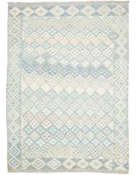 Tappeto Kilim Afghanistan 182x250 Blu Azzurro