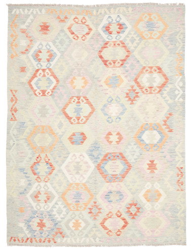Rug Kilim Afghanistan 185x248 Ivory Pearl Grey