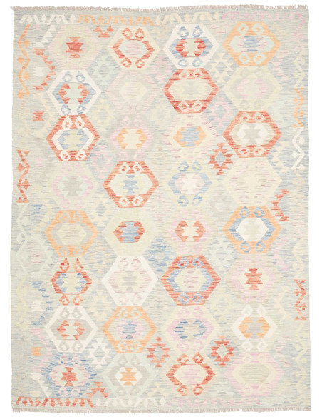 Rug Kilim Afghanistan 185x248 Ivory Pearl Grey