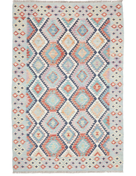 Tappeto Kilim Afghanistan 163x251 Blu Cielo Ter