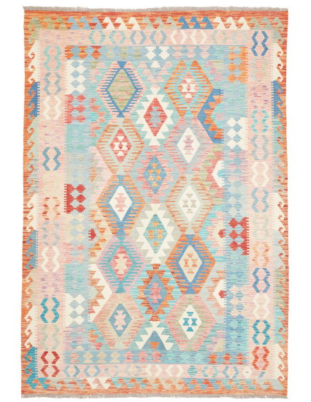 Rug Kilim Afghanistan 170x250 Pastel Blue Coral