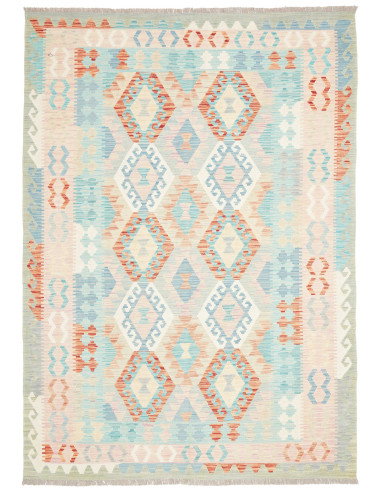 Rug Kilim Afghanistan 173x244 Light Blue Peach