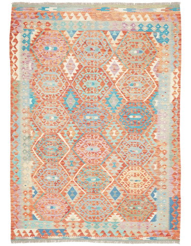 Rug Kilim Afghanistan 178x246 Terracotta Blue